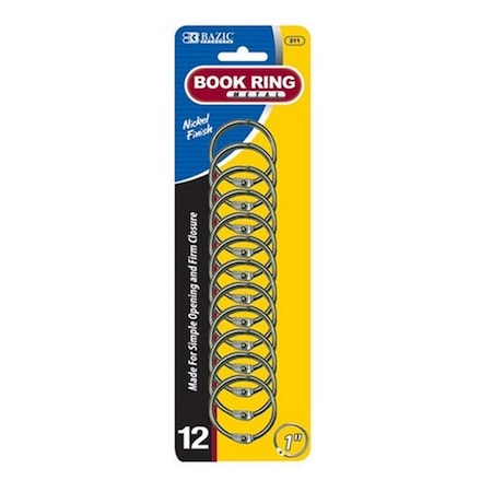 Bazic 1-inch Metal Book Rings, 288PK